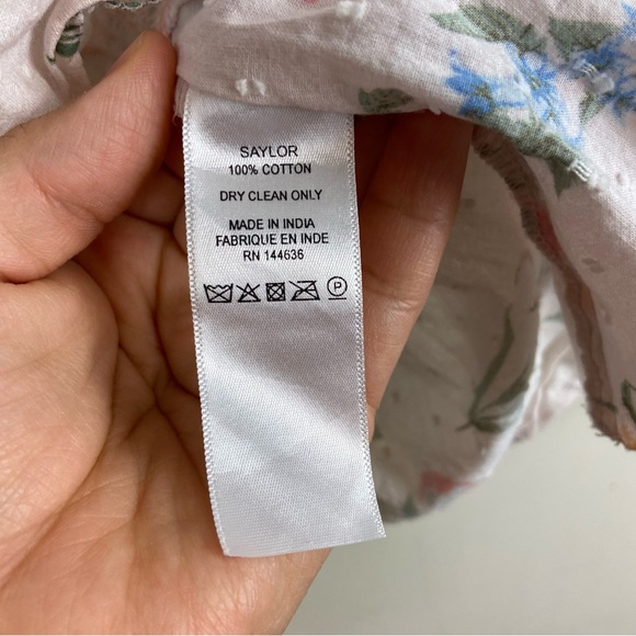 Saylor Clover Floral Smocked Square Neck Puff Sleeve Blouse Top Small Feminine - Picture 13 of 14